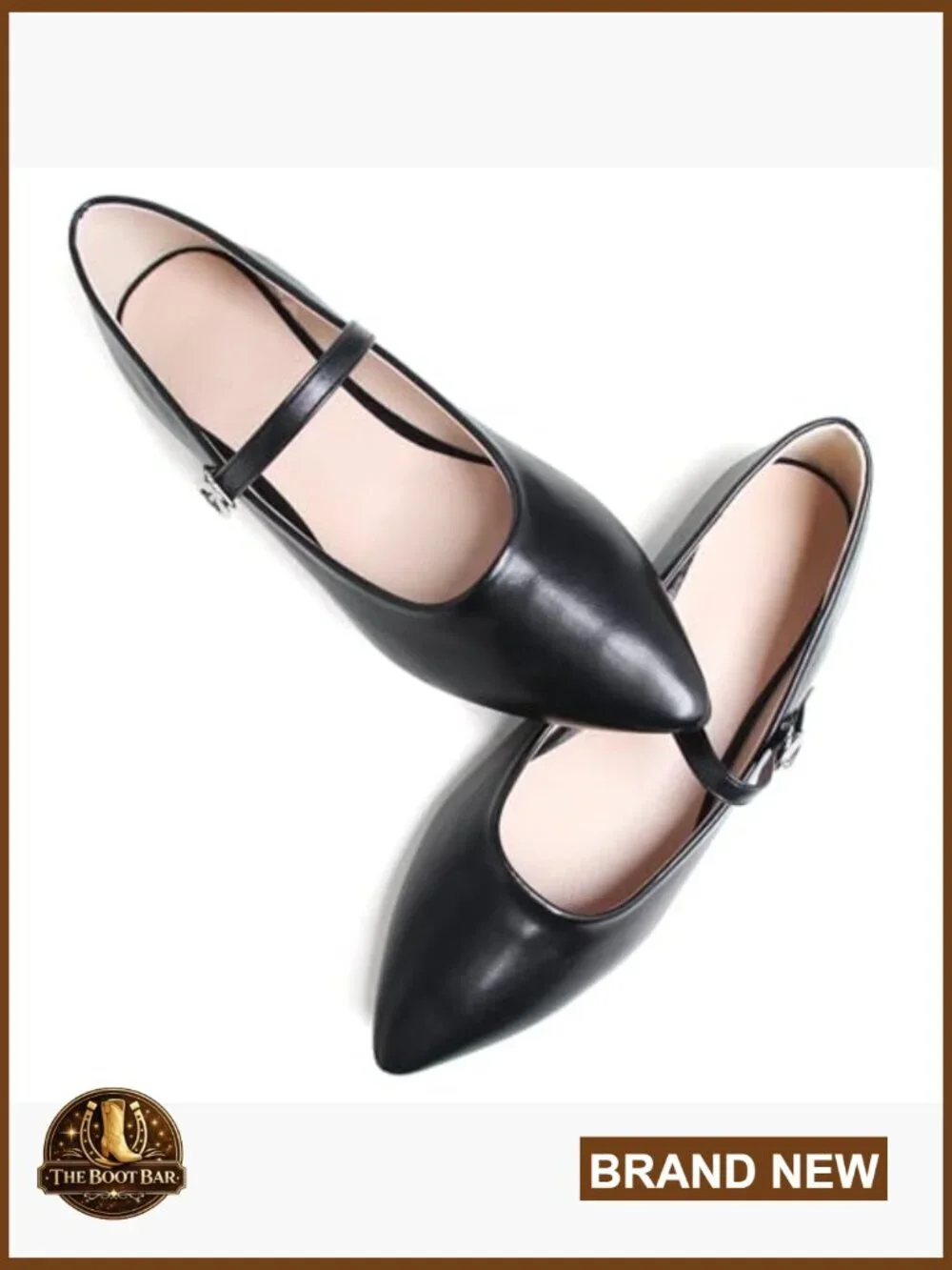 Womens Retro Mary Jane Flats Pointy Toe Slip On Work Shoes